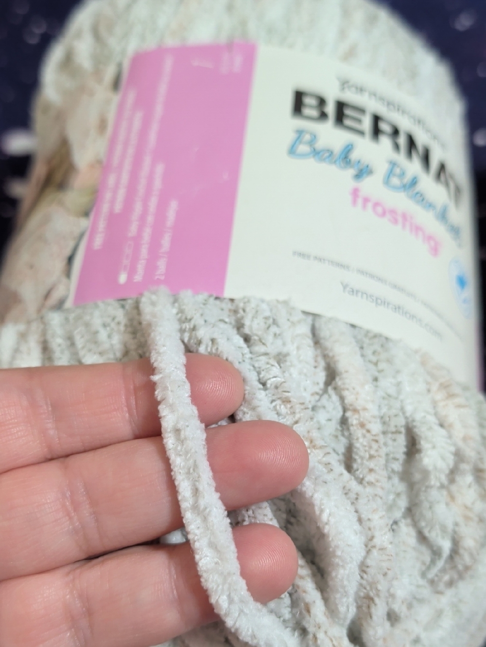 2 Brand New Skeins Bernat Baby Blanket Frosting Yarn SUNDAY TIMES & GOLDEN HOUR - Picture 10 of 10